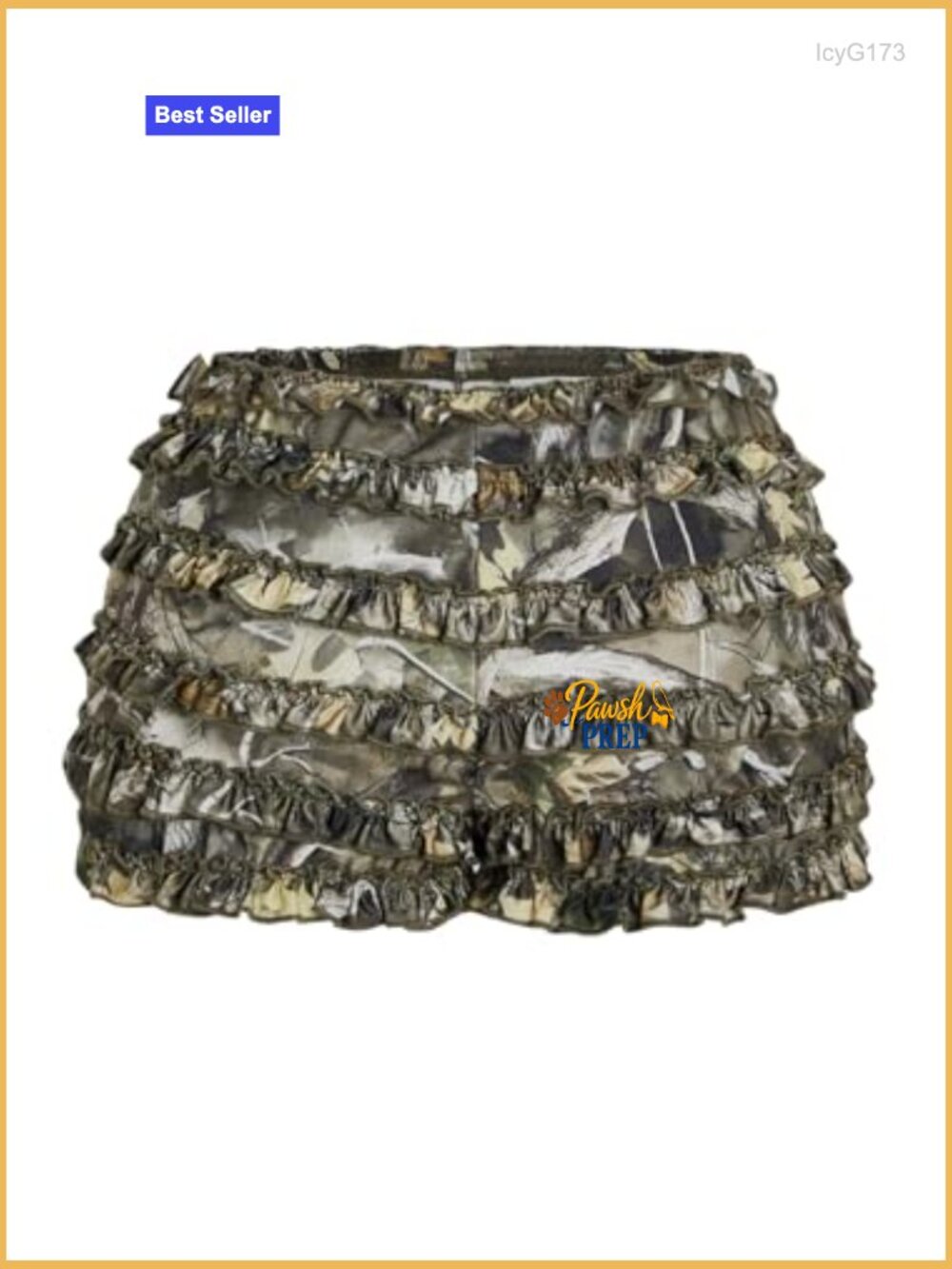 Camo Booty Shorts Low Rise Layered Ruffle Mini Y2k Rave - Picture 7 of 7